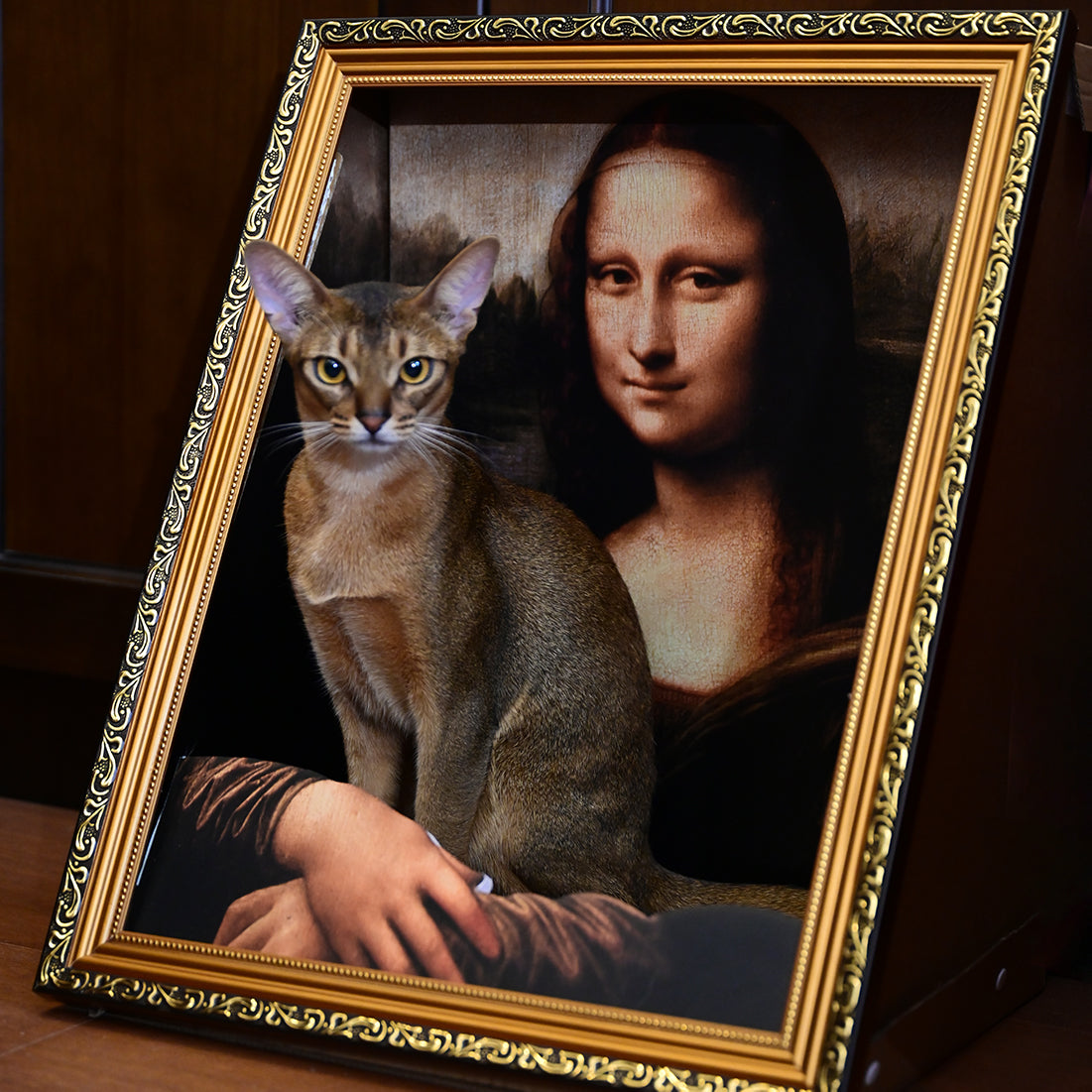 HOOMLET® Framed Cat Scratcher Bed with Oil Painting Style