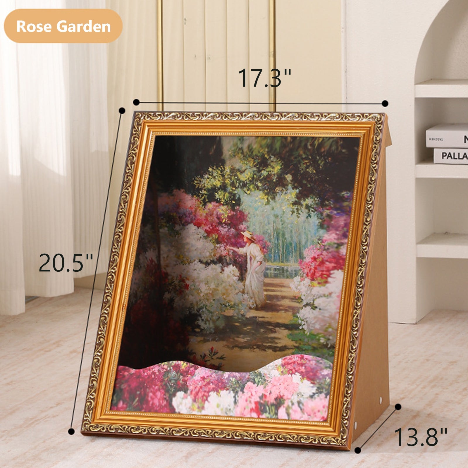 HOOMLET® Framed Cat Scratcher Bed with Oil Painting Style