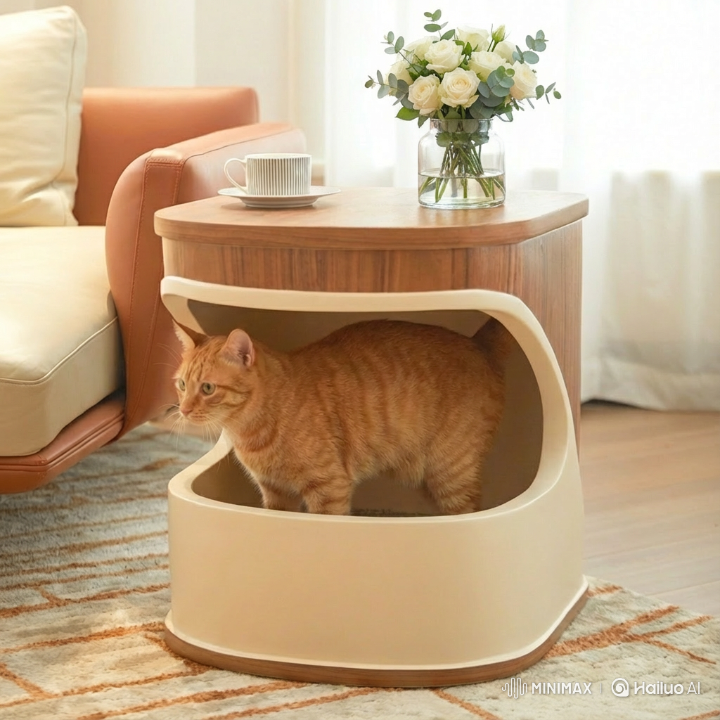 HOOMLET® Nuvy Side Table with Cat Bed