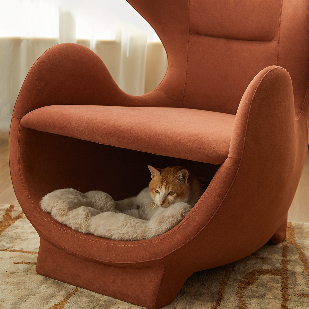 HOOMLET® Novi Lounge Chair with Cat Bed