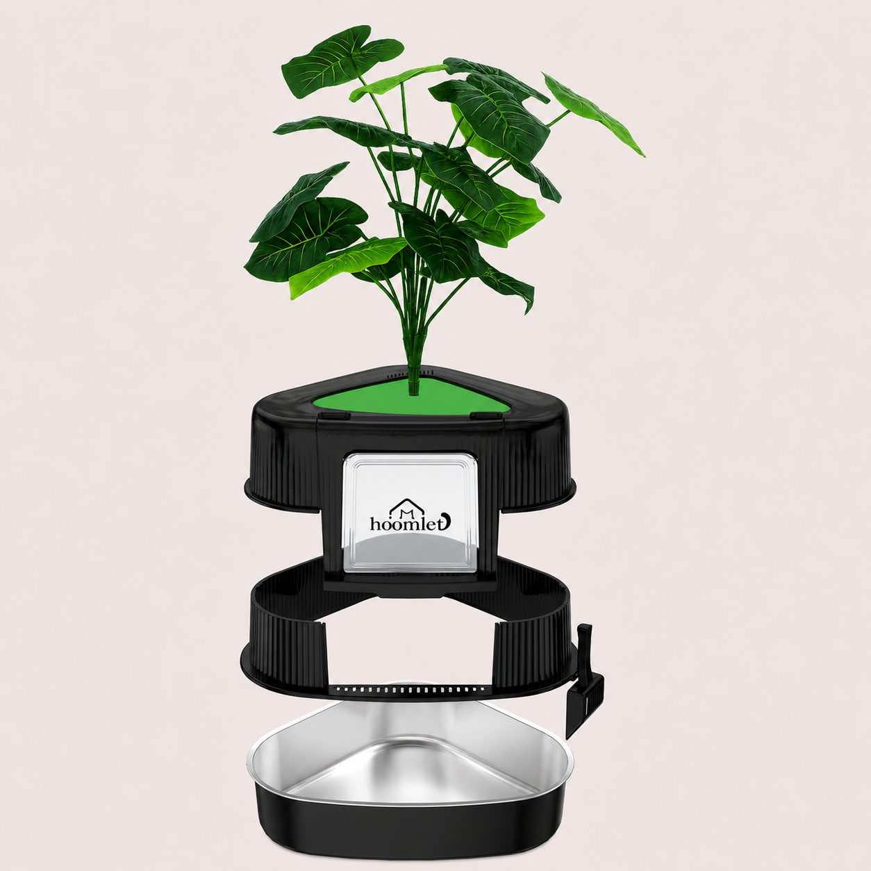 HOOMLET® Corner Planter Hidden Stainless Steel Litter Box