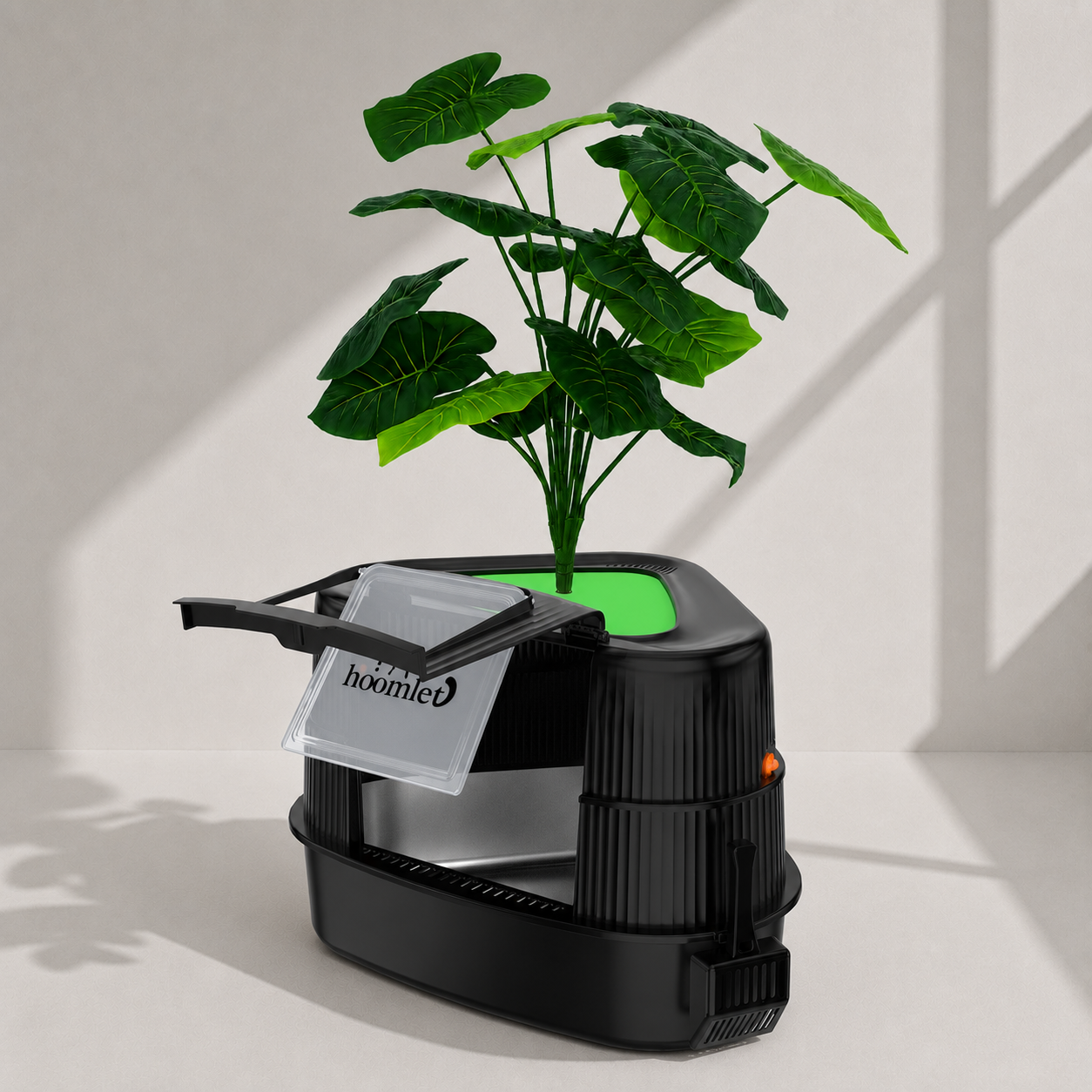 HOOMLET® Corner Planter Hidden Stainless Steel Litter Box